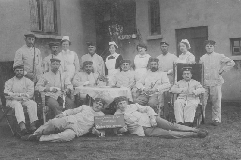 verwundete deutsche krieger genesungsheim zweckel gladbeck 1914 pk v1 997