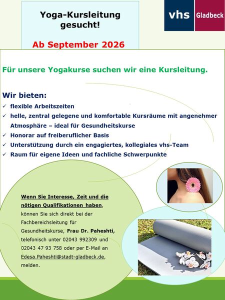 yogalehrerin gesucht